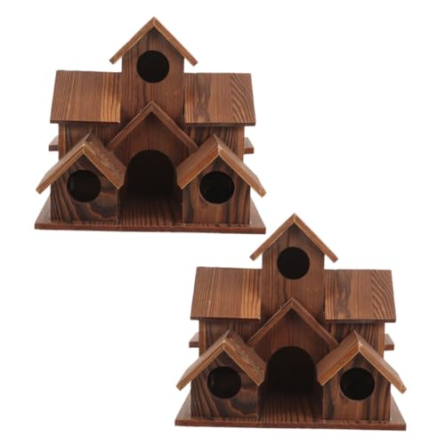 BESPORTBLE 2 Stück Rustikale Vogelhäuser aus Naturholz Wetterfestes Garten-nistkasten Cottage-Stil Dekorative Futterstelle für Wildvögel Naturnahes Zuhause für Gartendeko und Vogelschutz BESPORTBLE 2 Stück Rustikale Vogelhäuser aus Naturholz Wetterfestes Garten-nistkasten Cottage-Stil Dekorative Futterstelle für Wildvögel Naturnahes Zuhause für Gartendeko und Vogelschutz von BESPORTBLE