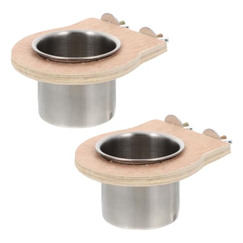 BESPORTBLE 2 Stück Teiliges Parrot Futter Wassernapf aus Edelstahl Robust und Wiederverwendbar mit Holzhalterung zum Hängen im Käfig Geeignet für Nymphensittiche Papageien Wellensittiche und BESPORTBLE 2 Stück Teiliges Parrot Futter Wassernapf aus Edelstahl Robust und Wiederverwendbar mit Holzhalterung zum Hängen im Käfig Geeignet für Nymphensittiche Papageien Wellensittiche und von BESPORTBLE