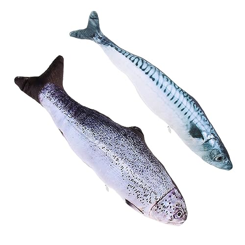 BESPORTBLE 2 Stücke Fisch Form Katze Spielzeug Katze Zahnen Spielzeug Interessante Katzenminze Spielzeug Simulierte Katze Fisch Beißen Spielzeug von BESPORTBLE