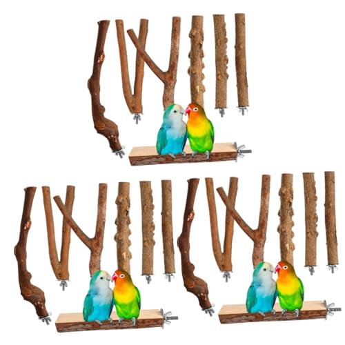 BESPORTBLE 21 STK Pfahl aus Pfefferholz Vogelkäfig naturholz Baumständer Pfotenschleifbarsch Spielset aus Holz knete zubehör Holzstangen Stehen Plattform für Vogelstangen Papagei Halterung von BESPORTBLE