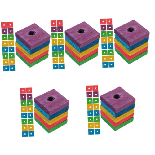BESPORTBLE 250stücke Papagei Kauspielzeug Aus Holz Bunte Kaublöcke Für Wellensittiche Und Graupapageien Fördert Beak Trimming Und Käfiglangweile Spielzeug Für Vögel von BESPORTBLE