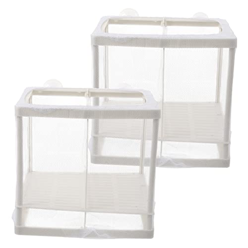 BESPORTBLE 2Er-Box Inkubationsnetz Aquarium Aquarium Zubehör für Aquarien Fischnetze züchten Filter für Fischbecken Aquariumnetz Betta-Aquarium mit Trennwand Separator Polyestergewebe Weiß von BESPORTBLE