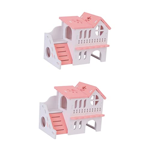 BESPORTBLE 2stücke Hamsterhaus Doppelstöckige Villa Für Kleintiere Spielzeug Und Rückzugsort Für Zwerghamster Meerschweinchen Und Andere Haustiere Atmungsaktives Und Komfortables BESPORTBLE 2stücke Hamsterhaus Doppelstöckige Villa Für Kleintiere Spielzeug Und Rückzugsort Für Zwerghamster Meerschweinchen Und Andere Haustiere Atmungsaktives Und Komfortables von BESPORTBLE