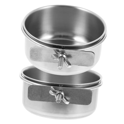 BESPORTBLE 2stücke Edelstahl Vogelnapf Hängender Futter Wassernapf Für Papageien Und Vögel Leicht Zu Installieren Für Vogelkäfige von BESPORTBLE