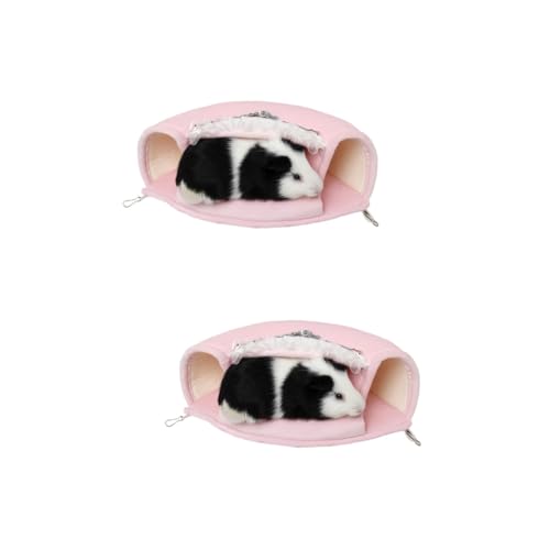 BESPORTBLE 2St Hängematte für Hamster Igeltasche Hamsterbettkissen Hamsterwiege meerschweinchen Bett Hamster Spielzeug hamsterspielzeug Hängematte für Haustiere Haustier hängendes Bett Rosa von BESPORTBLE