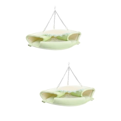 BESPORTBLE 2stücke Hängendes Haustierbett Für Kleine Nager Winter-hängematte Aus Warmem Material Für Hamster Und Eichhörnchen Grün BESPORTBLE 2stücke Hängendes Haustierbett Für Kleine Nager Winter-hängematte Aus Warmem Material Für Hamster Und Eichhörnchen Grün von BESPORTBLE
