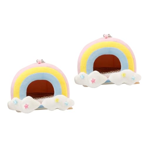 BESPORTBLE 2stücke Hamster-winternest Aus Weichem Material Dekoratives Hamster-häuschen Mit Aufhängung Gemütlicher Schlafplatz Für Kleintiere Für Goldhamster Ratten Und Igel Bietet von BESPORTBLE
