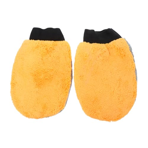 BESPORTBLE 2St Hamsterhandschuhe Haustier Daunenhandschuhe Fahrhandschuhe Bausatz Armwärmer hamsterzubehör Hamster zubehör Anti-Biss-Handschuhe Badehandschuhe für Hamster Korallenvlies Orange von BESPORTBLE