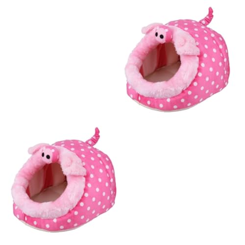 BESPORTBLE 2St Haustierbett Hamster käfig Hamster cage petbett Hamsterkuschelhöhle Hamstermatte Spielzeug für Kaninchen Spielzeug für Hasen Hasenkäfige Hamsterkäfig Haustier warmes Rosa von BESPORTBLE