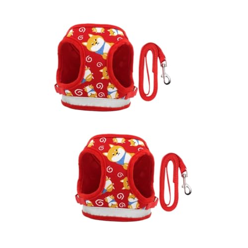 BESPORTBLE 2stücke Cartoon Hundegeschirr Mit Reflektor Bequemer Brustgurt Und Leichter Zugleine Für Kleine Hunde s Rot Für Und Training BESPORTBLE 2stücke Cartoon Hundegeschirr Mit Reflektor Bequemer Brustgurt Und Leichter Zugleine Für Kleine Hunde s Rot Für Und Training von BESPORTBLE
