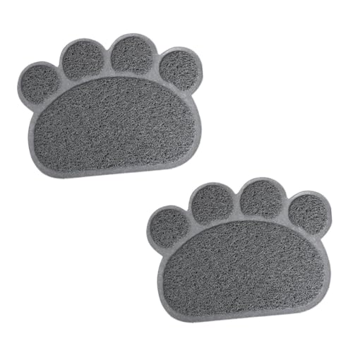 BESPORTBLE 2St Katzenmatte pet Supplies hundenapf unterlage Katzenzubehör Katzenfutter Matte antirutschmatten Haustierfuttermatte Futterspender Katze hundefutter pad katzenfutter pad PVC Grey von BESPORTBLE