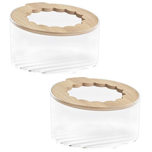 BESPORTBLE 2stücke Hamster Toilette Für Kleine Haustiere Transparente Hamstersandbadebox Mit Deckel Einfach Zu Reinigen Bauen Für Hamsterbaden von BESPORTBLE
