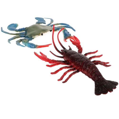 BESPORTBLE 2St kleines Aquarium-Dekor spielkrabbe zabawki stymulujące rozwój Künstliches Garnelenmodell realistische Garnelen Spielzeuge Modelle künstliche Simulationskrabbe Lernen Tier von BESPORTBLE