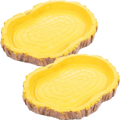 BESPORTBLE 2stücke Reptilienfutterschale Und Wassernapf Aus Harz Leicht Zu Reinigen Mit Speziellen Rändern Um Mehlwürmer Zu Halten Für Terrarien Pflege Von Reptilien von BESPORTBLE