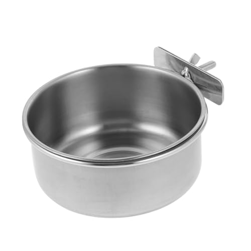 BESPORTBLE 2 Stück -wassernapf Tierfutter-wassernapf Für Katzen Vögel Edelstahl Käfigbecher Papageien-futternapf – Basis von BESPORTBLE