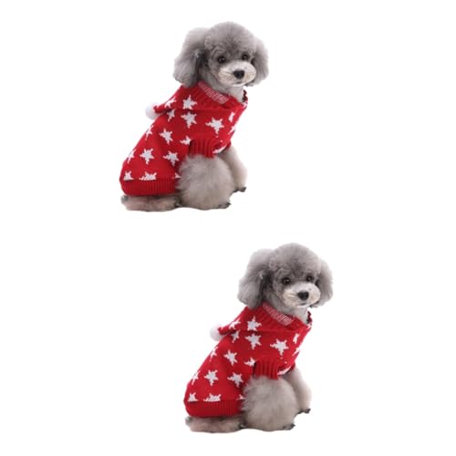 BESPORTBLE 2St Weihnachtshaustierkleidung hundepullover Hunde Pulli Dog Sweater Haustierkleidung für Hunde Weihnachtskleidung für Hunde Winterkleidung für Hunde Welpenjacke Winter hundemantel von BESPORTBLE