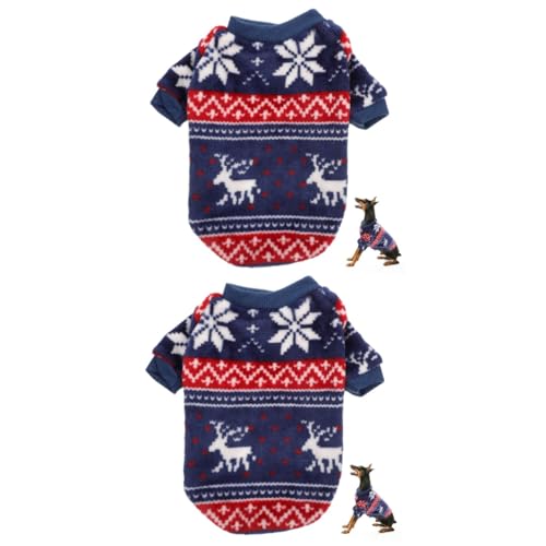 BESPORTBLE 2stücke Festliche Hundekleidung Für Weihnachten Dicke Warme Haustier-Sweatshirts Mit Niedlichem Rentier-Design Für Hunde Für Outdoor-aktivitäten Und Partys von BESPORTBLE
