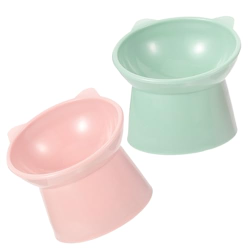 BESPORTBLE 2St bequemer Fressnapf pet Bowl katzenfutterspender katzenfutter schüssel Elevated cat Bowl Futternäpfe für Welpen Katzennapf mit Ständer Haustiernapf Welpenschüssel Plastik von BESPORTBLE