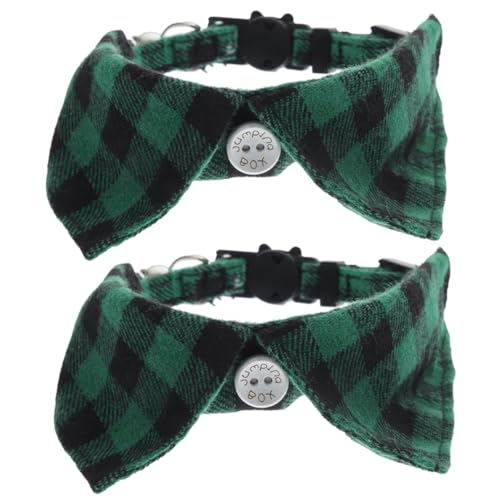 BESPORTBLE 2stücke Verstellbare Katzenhalsbänder Mit Plaid-Design Und Glocke Sicherheitskragen Für Haustiere Für Katzenpartys Und Täglichen Gebrauch Und Hautfreundlich von BESPORTBLE