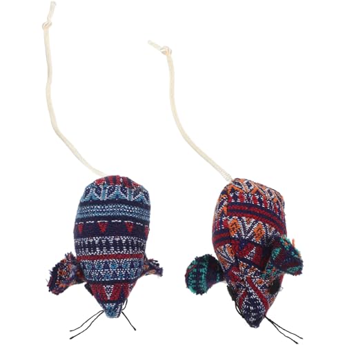 BESPORTBLE 2stücke Interaktives Katzenspielzeug Mit Plüsch Maus Form Robustes Stoff Mäuse Spielzeug Für Katzen Fördert Und Körperliche Aktivität von BESPORTBLE