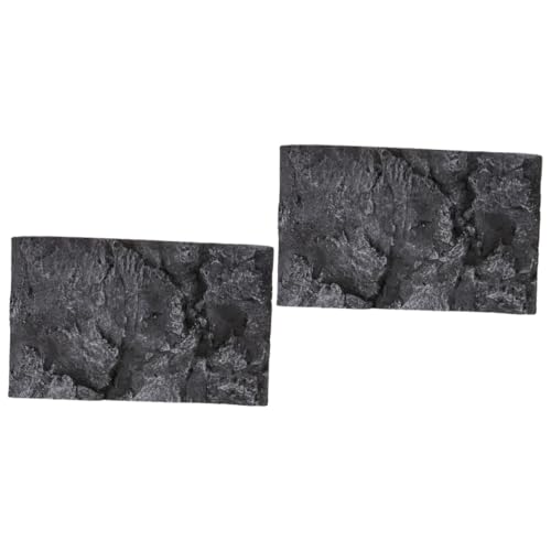 BESPORTBLE 2St Dekoplatte für Schildkrötenbecken Hintergrund aus Korkfliesen schwarzer Behälter Reptilien- Hintergrundplatte D Schildkröten- Dekorationsplatte Teppich Felsen Kasten 3D von BESPORTBLE
