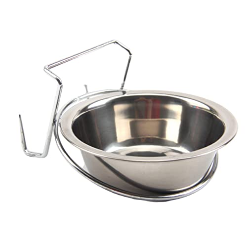 BESPORTBLE 2st Hängende Haustierschüssel Wassernäpfe Für Hundekäfige Hängende Hundenäpfe Für Zwinger Katzennapf Erhöht Katzenbrunnen Tierfutter Katzenkisten-wassernapf Welpe Hundeboxen Silver von BESPORTBLE