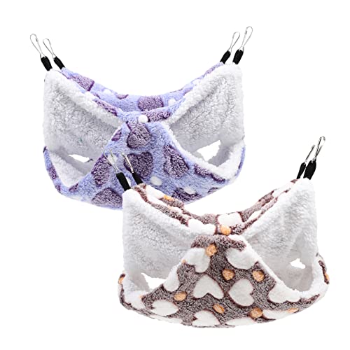 BESPORTBLE 2 Stücke Hamsterhängematte Hängematten für Kleine Haustiere Schlafhängematte aus Flauschigem Material Geeignet für Hamster und Chinchillas für Käfige und Spielplätze von BESPORTBLE