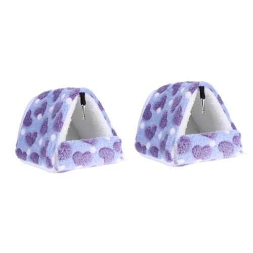 BESPORTBLE 2st Hamsterkäfig Haustier Warm Hamsterhausbett Schlafbett Für Hamster Papageienspielzeug Eichhörnchen Spielzeug Kleines Haustier Hamster Warm Guinea Das Vogelnest Leiter Violett von BESPORTBLE