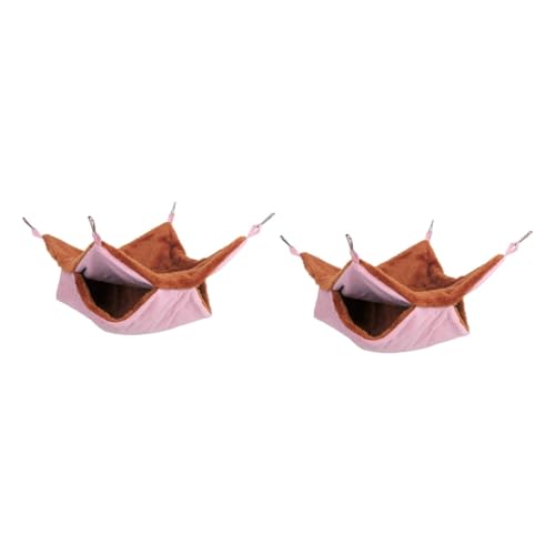 BESPORTBLE 2stücke Doppellagige Plüsch-hängematte Für Kleine Tiere Warmes Schlafnest Für Zuckergleiter Und Eichhörnchen Rosa Gemütlicher Rückzugsort Für Haustiere von BESPORTBLE