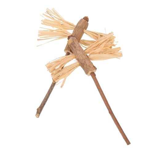 BESPORTBLE 2st Katzen-Teaser Katzenstockspielzeug Leckerbissen Für Katzen Federn Für Katzenspielzeug Zahnspielzeug Für Kätzchen Plüsch-katzenminze-katzenspielzeug Kauspielzeug Polygonum Holz von BESPORTBLE