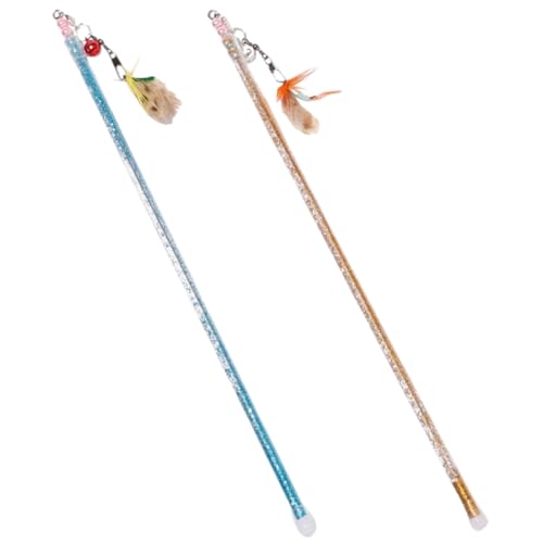 BESPORTBLE Katzenangel-Stick – Interaktive Katze Für Drinnen – Katze Mit Acrylrohr Und Metalldraht – 2er-Pack Für Kätzchen Und Katzen BESPORTBLE Katzenangel-Stick – Interaktive Katze Für Drinnen – Katze Mit Acrylrohr Und Metalldraht – 2er-Pack Für Kätzchen Und Katzen von BESPORTBLE