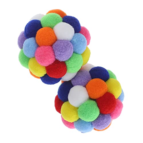 BESPORTBLE 2stücke Flauschige Katzenbälle Mit Glocke Interaktives Bunte Plüschspielzeuge Für Katzen Haltbare Und Sichere Spielbälle Interaktivität Mit Ihren Haustieren von BESPORTBLE