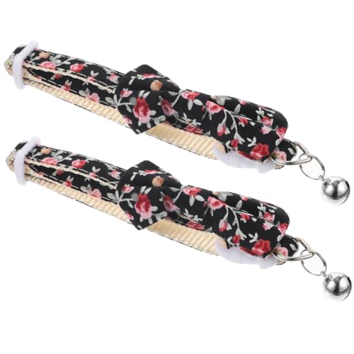 BESPORTBLE 2st Katzenhalsband Kragen Bogen Glocke Hund Bausatz Haustier Katze Verstellbares Welpenhalsband Welpenhalsband Dekoratives Kätzchenhalsband Polyester-Nylon von BESPORTBLE