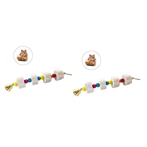 BESPORTBLE 2stücke Hamster Parrot Kauspielzeug Aus Mineralien Zahnpflege Spielzeug Für Kleine Tiere Geeignet Für Nager Und Vögel Fördert Das Zerkleinern Der Zähne Mit Glocke Für von BESPORTBLE