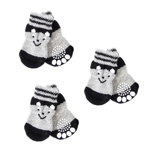 BESPORTBLE - Hundesocken Bequemes Material Haustier-innenschuhwerk Grau/schwarz Bär Größe XL von BESPORTBLE