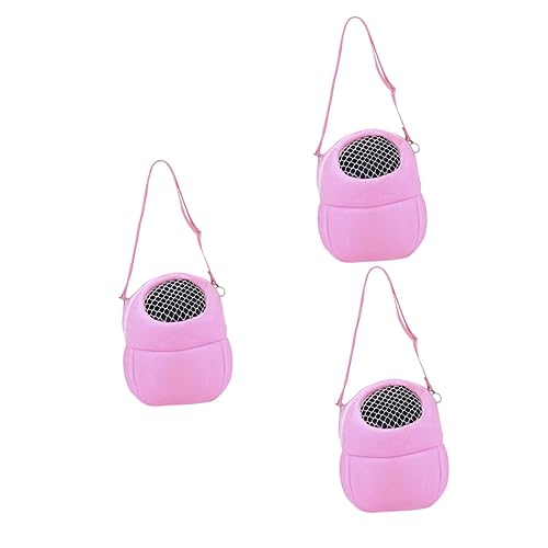 BESPORTBLE 3 STK Hamster Umhängetasche Outdoor-haustiertasche Kleine Tragetasche Für Haustiere Tragbarer Hamsterträger Kleines Tier Umhängetasche Für Haustiere Rosa Atmungsaktiv Gittergewebe von BESPORTBLE