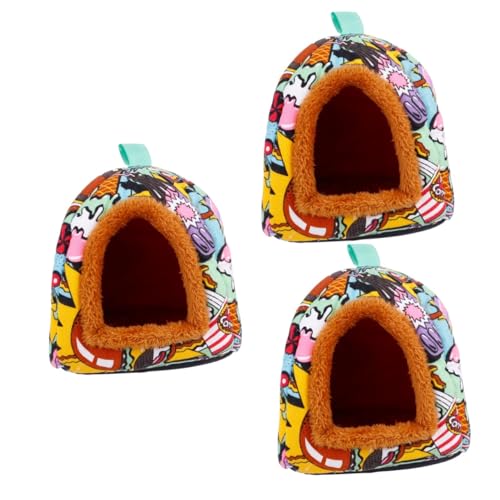 BESPORTBLE 3stücke Gemütliches Hamsterhaus Mit Abnehmbarem Design Wärmendes Cavy Nest Für Winter Geeignet Für Meerschweinchen Und Igel Niedliche Erdbeermuster Für Einen Sicheren von BESPORTBLE