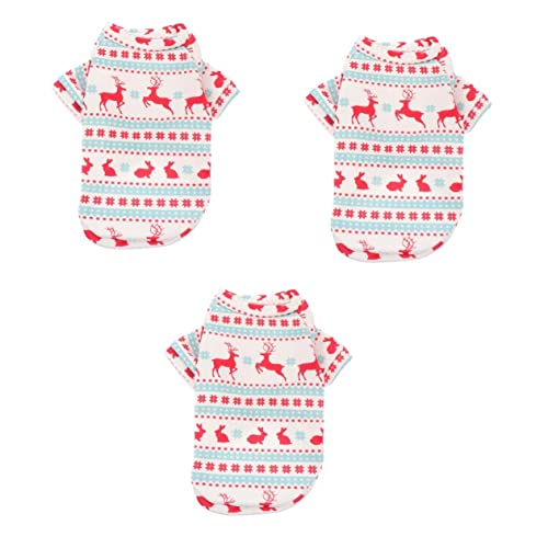 BESPORTBLE 3 STK Weihnachtskleidung Für Hunde Pullover Für Weihnachtshunde Plüsch Hundemantel Welpen-Shirts Cosplay-Kleidung Für Hunde Dekoratives Haustierkostü Polyester-vlies Weiß von BESPORTBLE