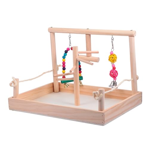 BESPORTBLE 3 Sätze holzspielzeug Wooden Toys Taubenbarsch Vogelschaukelspielzeug Spielzeuge Vogelkäfig Vogelpapageienspielzeug Vogel Papagei Schaukel Kauspielzeug Haustier die Schaukel Säule von BESPORTBLE