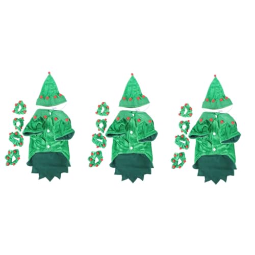 BESPORTBLE 3 Sets Haustier Weihnachtszubehör Haustier Partykleidung Haustier Weihnachtsumhang Party Hundetuch Haustier Cosplay Kostü Haustier Weihnachtskostü Haustierkleidung von BESPORTBLE