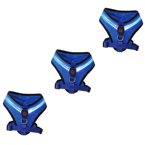 BESPORTBLE 3 Sets Hunde Leuchtweste Leuchtende LED Hundeweste Welpen Leuchtweste Hunde LED Weste Sommer Welpenweste Hundeweste Kostü Sommer Hundeweste Haustier Hundeweste Weste von BESPORTBLE