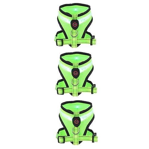 BESPORTBLE 3 Sets Hunde Leuchtweste Praktische Hundeweste Haustier Hundeweste Atmungsaktive Haustierweste Katzen Hundeweste Leuchtende Hundeweste LED Hundeweste LED Hundeweste von BESPORTBLE