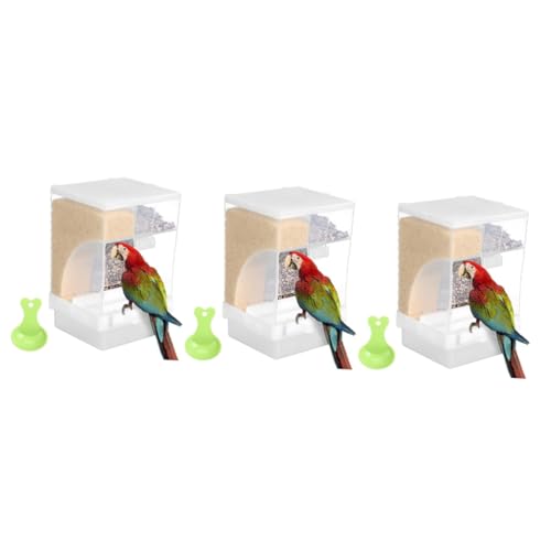 BESPORTBLE 3 Sets Automatische Vogel Feeder Für Käfig Sittich Fütterung Box Mit Auto Dispenser Löffel von BESPORTBLE