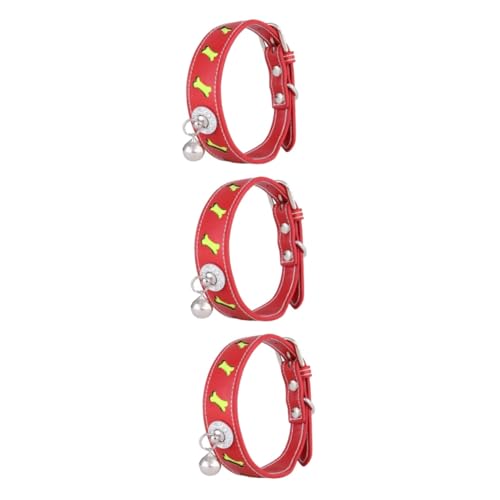 BESPORTBLE 3stücke Verstellbares Pu- -hundehalsband Mit Reflektor Und Kreativer Glocke Für Katzen Und Hunde Rot Langlebiges Haustierzubehör Für Und Stil BESPORTBLE 3stücke Verstellbares Pu- -hundehalsband Mit Reflektor Und Kreativer Glocke Für Katzen Und Hunde Rot Langlebiges Haustierzubehör Für Und Stil von BESPORTBLE