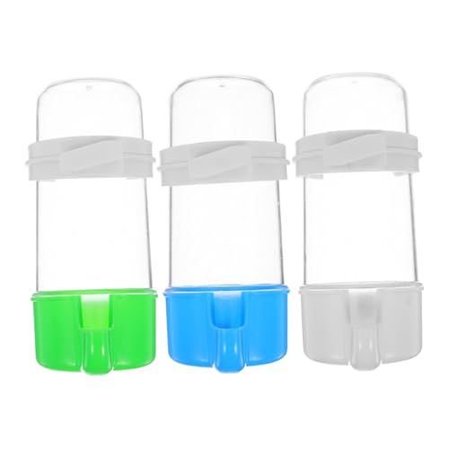 BESPORTBLE 3 Stück Automatischer Vogelwasserspender Transparent Kunststoff Wasserbehälter für Papageien Wellensittiche Nymphensittiche Cockatiels im Käfig zur Kontinuierlichen von BESPORTBLE