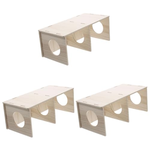 BESPORTBLE 3 Stück Holz Hamsterversteck Mittlere Beißfestes Kleintierhaus DIY Bemalbar Vielseitiges Meerschweinchen und Hamsterspielzeug Langlebiges Haustierversteck für Käfigdekoration und von BESPORTBLE