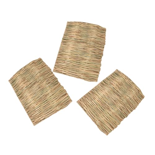 BESPORTBLE 3stücke Naturgrasmatten Für Kaninchen Hamster Chinchilla Meerschweinchen Häschen-kratzmatte Gewebt Heu Haustierbett Kühlendes Bett Für Kleintiere Vögel Mäuse von BESPORTBLE