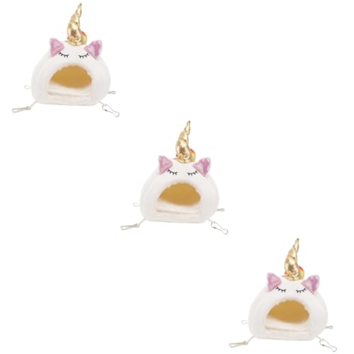 BESPORTBLE 3stücke Adorable Pet Schlafplatz Für Hamster Meerschweinchen Und Kleintiere Warmes Weiches Nest Aus Hochwertigem Material Für Winter Und Reisen Weiß s von BESPORTBLE