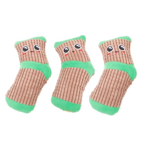BESPORTBLE 3 Stück Spielzeug Quietscher Cartoon Socken Spielzeug Lautstarke Hundesocke Quietschendes Hundespielzeug Kleine Hundesocken Ablenkungsspielzeug Für Hunde Quietschende Socke von BESPORTBLE