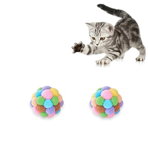 BESPORTBLE 3stücke Katzenspielzeug Ball Flauschig Für Haustiere Lustiges Kauspielzeug Katzenpomponball Bastelpompon Interaktives Teaser-Ball-Spielzeug Für Katzen Jeder Altersklasse von BESPORTBLE